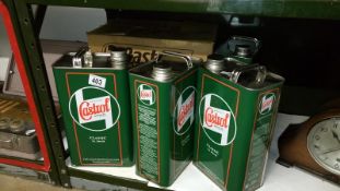 4 Castrol oil cans