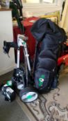 A Hillbilly golf bag and electric trolley with charger and battery