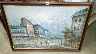 A large oil on canvas continental scene