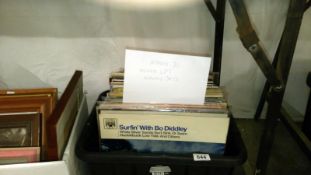 A box of approximately 70 mixed LP records,