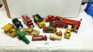 A quantity of unboxed playworn and repainted Dinky and Lesney toys