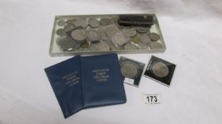 A box of mainly English nickel coins including crowns