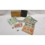 A quantity of old bank notes including 10/-,
