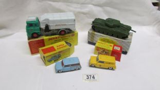 4 boxed Dinky toys in various conditions including 199 Austin Sevem, 274 AA Mini Van,