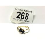 A 14ct gold 2 stone sapphire ring