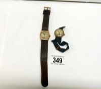 2 Gent's 9ct gold wrist watches both a/f