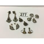 6 pairs of assorted earrings,