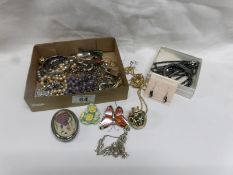 A mixed lot of costume jewellery etc