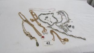 A mixed lot of jewellery including diamonte'