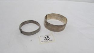 2 silver bangles