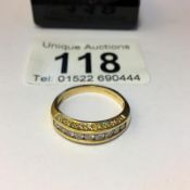 An 18ct gold ring set 9 diamonds