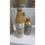 A quantity of stoneware Advertising bottles