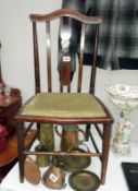 A mahogany inlaid chair