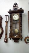 An Edwardian mahogany Vienna wall clock