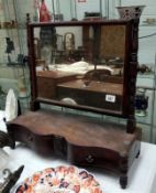 A mahogany 2 drawer toilet mirror