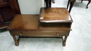 An oak telephone table