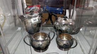 A 4 piece silver plater tea set