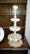 An ornate alabaster table centre piece A/F