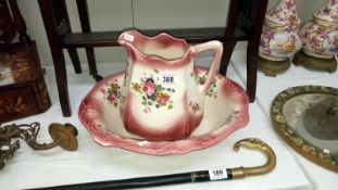 A Staffordshire jug and basin set