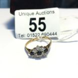A 9ct gold ring set cubic zirconia cluster