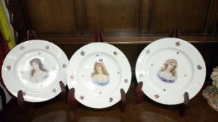 3 Czechoslovakian porcelain plates