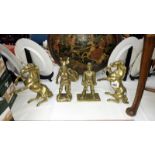 A pair of brass horses,