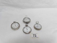 2 silver pocket watches and 2 others,