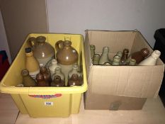 2 boxes of stoneware flagons/bottles (Approximately 30)