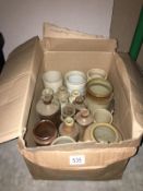 1 box of stoneware bottles/jars (Approximately 20)