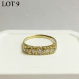 A vintage 5 stone diamond ring set in 18ct gold,