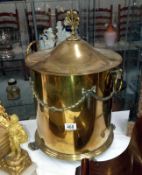 A brass coal bucket