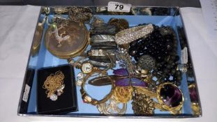 A box of mixed costume jewellery including some 1960's