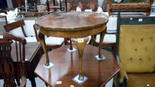 A piecrust edged mahogany side table