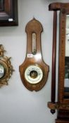 An Edwardian inlaid aneroid barometer