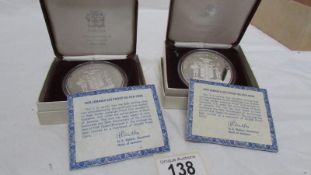2 cased 1978 Jamaica $25 proof silver coins