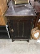 A Edwardian oak bedside cabinet