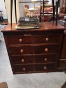 A Victorian mahogany veneered chest of drawers