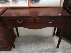 A mahogany 2 drawer side table