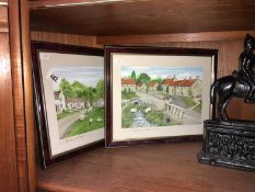 2 framed watercolours of Hutton le Hole