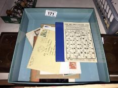 A tray of ephemera