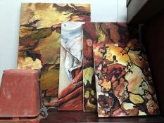 4 abstract paintings