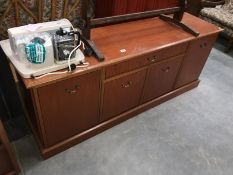 A teak effect sideboard