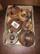 6 old fishing reels