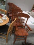 5 carved back chairs including 1 carver