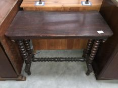 A hall table with turned legs