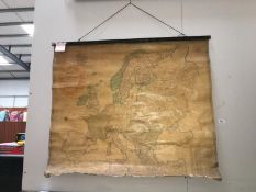 A wall hanging map of Europe dated 1795