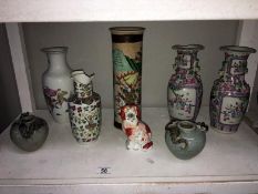 8 items of china and pottery including Oriental some a/f