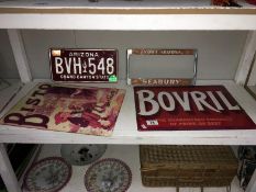 4 repro signs and registration plates