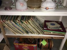 A shelf of LP classical records