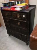 A Victorian pine 2 over 3 chest of drawers